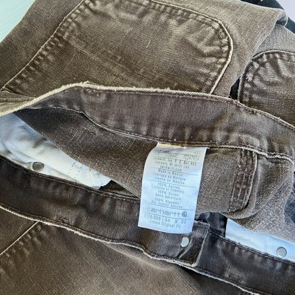 Carhartt faded brown double knee work wear carpenter pants - Picture 8 of 9